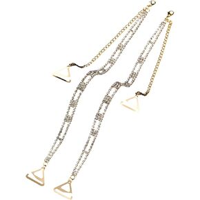 1 Pair Dress Straps for Strapless Dress Rhinestone Bra Straps Gold Adjustable Underwear Chain for Women,Jewelry Crystal Strap for Women Dress Accessories