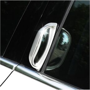 2 PCS Adjustable Wide Angle Blind Spot B-Pillar Mirror, Side View Mirror with Convex Surface, Car Accessories for Get-Off Door Open Safety (Black)