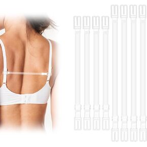 8 Pcs Bra Strap Clips Clear Bra Strap Holders Non-Slip Strap Holder Women's Elastic Conceal Straps Bra Holders for Straps Bra Strap Clips