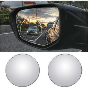 Car Blind Spot Mirror, HD Glass Wide Angle Side Rear View Mirror, Round Stick-on Convex Blindspot Mirror, Non-adjustable Rear View Mirror for Car Truck and SUV (1PCS)