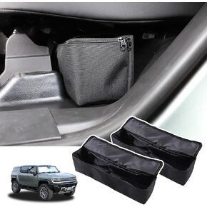 SUV Under Seat Storage Box Tray Organizer Compatible with 2024+ Hummer EV Accessories Hidden Underseat Rear Storage Oxford Cloth Tool Box Organizer Storage Box with Handle (Black)
