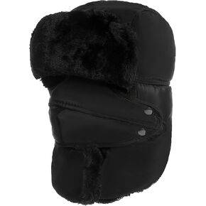 Winter Trapper Hats for Men Women, Trooper Hats with Ear Flaps & Mask,Bomber Hat for Men Women Cold Weather Warm Hats