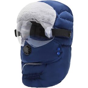 KXF 3 in 1 Winter Trapper Warm Warm Hat Hindproof Faux Fucl Cine Cloy Convers