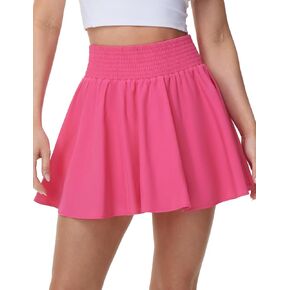 THE GYM PEOPLE Women's Flowy Tennis Skorts High Waisted Pleated Athletic Golf Skirts Built-in Shorts with Pockets