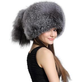 Faux Fur Russian Trapper Hat Ushanka Cossack Trooper Hat Warm Winter Furry Hat Tail Outdoor Hunting Ski Cap