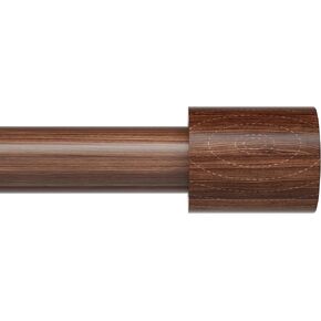 Wood Curtain Rod for Windows 48 to 84, 1" Inch Adjustable Imitation Wood Grain Window Curtain Rod, Heavy Duty Boho Curtain Rods Easy Install Decorative Drapery Rod for Bedroom, Kitchen