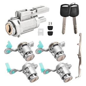 Ignition Switch 4 Door Locks Cylinders with Keys Compatible with Honda Civic 2003-2005 CR-V 2002-2006 Element 2003-2011 S2000 2004-2005 Replaces 72185-S9A-013 72145-S73-003 06351-TE0-A11