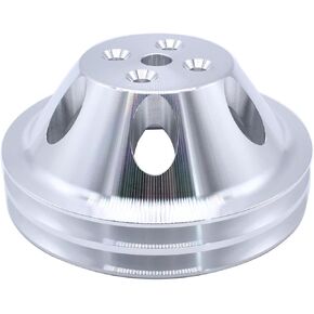 1 PC SHLPDFM Water Pump Pulley 2 Groove SWP Aluminum Pulley Compatible with Small Block Chevy SB SBC 327 350 Short Upper Water Pump