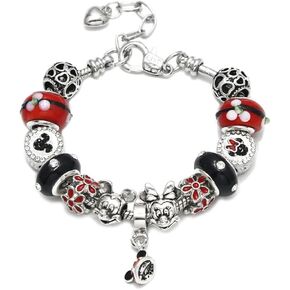 Cartoon Mouse Charms Bracelet, Silver Plated Anti-Tarnish Alloy, 20CM, SHAPER681359412951