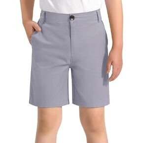KEREDA Boys School Uniform Golf Shorts Pull On Preppy Shorts Kids Clothes with Pockets