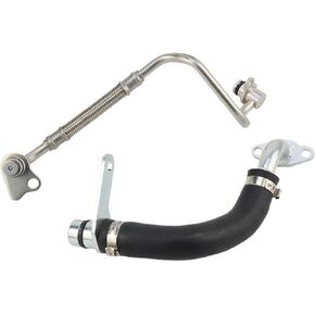 MUNIK Turbocharger Oil Inlet Line Compatible with BMW 320i, 320i xDrive, 328i, 328i GT xDrive, 328i xDrive, X5, 528i, 528i xDrive, X3, 428i, 428i Replace #11428626652,11428626653(Oil pipe 2 piece set)