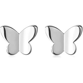 SLUYNZ Solid 925 Sterling Silver Tiny Butterfly Earrings Studs for Women Teens Tiny Studs Earrings