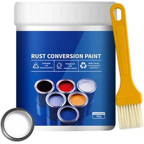 Weatherproof Rust Converter Paint for Metal, 300g 2-in-1 Rust Remover for Metal & Primer, Rust Conversion Paint, Eliminates Oxides from Aluminum, Cast Iron and Steel