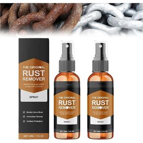2PCS Rust Remover Spray Heavy Duty Metal Cleaner,Fast Acting Heavy Duty Rust Dissolver for Cars, Metal, Tools, Bolts & More Remover 30ml/1 FL OZ