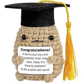 Positive Crochet Spud, Graduation Gifts for Her Him, 2025 Cute College Senior High School Graduate Gifts, Small Unique Funny Congrats Grad Gift Ideas for Women Men Best Friend
