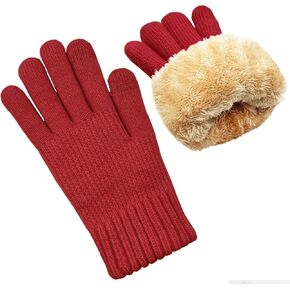 Winter Gloves for Women Warm Wool Touch Screen Ladies Windproof Thermal Knit Fleece Lined Gloves for Cold Weather