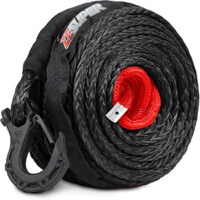 Zesuper Synthetic Winch Rope 3/8 "× 85 قدمًا Dyneema 12 Strand Winch Cable Car Car Cable Cable Winch Line Recovery Kit Winch Cable （Red）