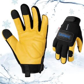 toolant Waterproof Winter Leather Work Glove Men, Thor Series, Heavy Duty Mechanic Gloves, Warm 3M Insulate Lining, Touchscreen, with Impact Protection, Medium