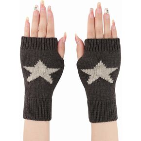 Yolrdiw Women's Therian Star Gloves Light Length Mitten Mitten for Y2K Emo Grunge Punk Goth Excalities