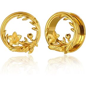 1 Pair New Classic gauges Ear Plugs Tunnels Hypoallergenic 316 Stainless Steel Ear Gauges 8mm-25mm (0G-1") Body Piercing Jewelry