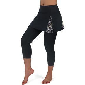 ANIVIVO Women Tennis Skirted Leggings with Pockets, Capris Yoga Leggings with Skirts&Tennis Pickleball Clothing
