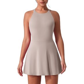 فستان التنس للسيدات بلا أكياس 2 في 1 مع صدرية مدمجة وجيوب سراويل in Kuwait