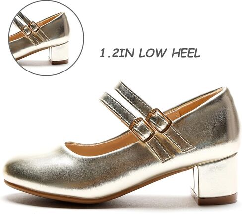 Girls Dress Shoes Low Heel School Girls Wedding Party Mary Jane Princess Pump Shoes in Saudi Arabia