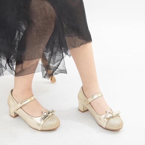 Girls Dress Shoes Low Heel School Girls Wedding Party Mary Jane Princess Pump Shoes in Kuwait