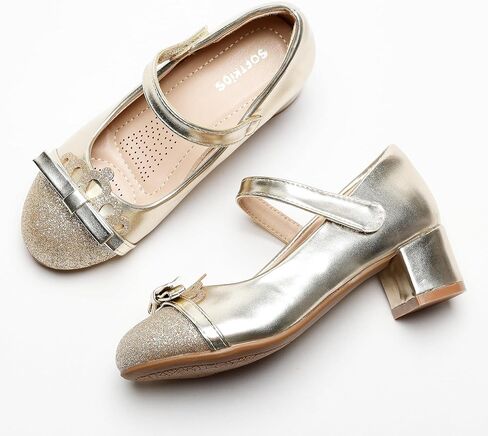 Girls Dress Shoes Low Heel School Girls Wedding Party Mary Jane Princess Pump Shoes in Kuwait