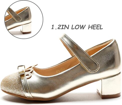 Girls Dress Shoes Low Heel School Girls Wedding Party Mary Jane Princess Pump Shoes in Kuwait