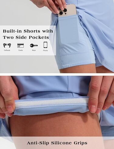 EZRUN Womens Square Neck Tennis Dress Built in Shorts and Bra Athletic Golf Dress with Pockets for Summer in Kuwait