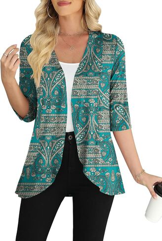 Yincro Women's Casual 3/4 Cardigan Cardigan Lightweight Soft Open Front Cardigans in Kuwait