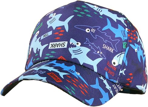 Julerwoo Kids Dinosaur & Shark Baseball Cap Fun Prants Prants Adlemable Cap Sun Hats in Kuwait