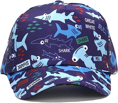 Julerwoo Kids Dinosaur & Shark Baseball Cap Fun Prants Prants Adlemable Cap Sun Hats in Kuwait