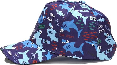 Julerwoo Kids Dinosaur & Shark Baseball Cap Fun Prants Prants Adlemable Cap Sun Hats in Kuwait