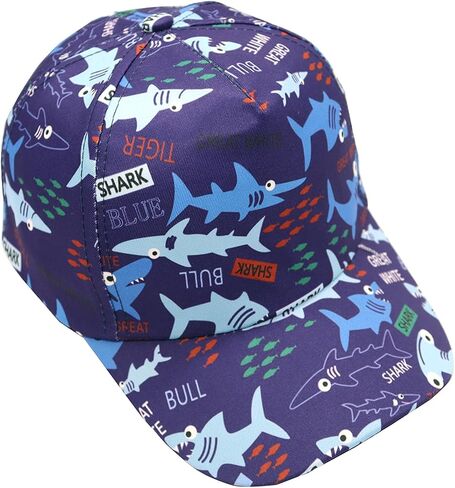 Julerwoo Kids Dinosaur & Shark Baseball Cap Fun Prants Prants Adlemable Cap Sun Hats in Kuwait