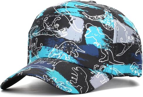 Julerwoo Kids Dinosaur & Shark Baseball Cap Fun Prants Prants Adlemable Cap Sun Hats in Kuwait
