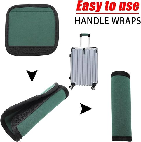 2pcs Black Luggage Handle Covers - Soft Suitcase Handle Covers for Travel Accessories（ Bright Color for Suitcase Tags Identifiers ） in Kuwait