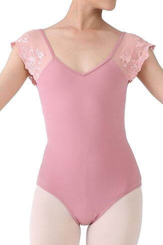 Kaia- Floral Lace Cap Sleeve Dance Leotard for Women in Saudi Arabia
