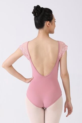 Kaia- Floral Lace Cap Sleeve Dance Leotard for Women in Saudi Arabia