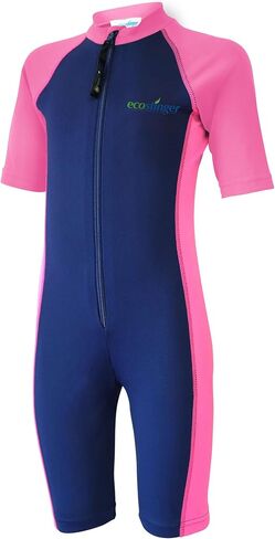 EcoStinger® Girls One Piece Sunsuit UV Protective Swimsuit Chlorine Resistant UPF50+ Navy Pink in Saudi Arabia