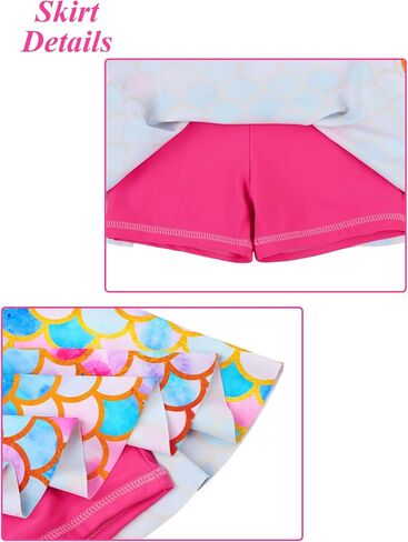 BAOHULU Girls 2-Piece Rash Guard Swimsuit Long Sleeve Bathing Suit with Swim Skirt UPF50+ Kids Beach Swimwear 2-12Y in Kuwait
