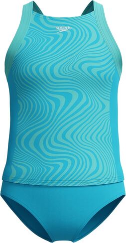 Speedo Girl's Swimsuit Two Piece Tankini Mesh Thick Strap in Saudi Arabia