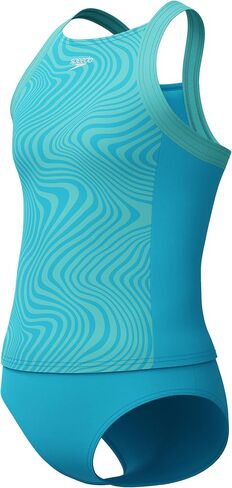 Speedo Girl's Swimsuit Two Piece Tankini Mesh Thick Strap in Saudi Arabia