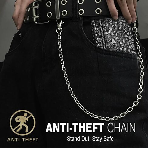 Chain Wallet Skull Gothic Punk Bifold Halloween Unisex Goth Accessories,Faux Leather- Midnight Black in Saudi Arabia