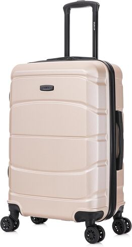 DUKAP SENSE Hardside Luggage with Spinner Wheels | 24 in Durable Lightweight Medium Checked Suitcase for Travel | Zipper Clouser Suit Case with Gel Handles and Trolley | Champagne in Saudi Arabia