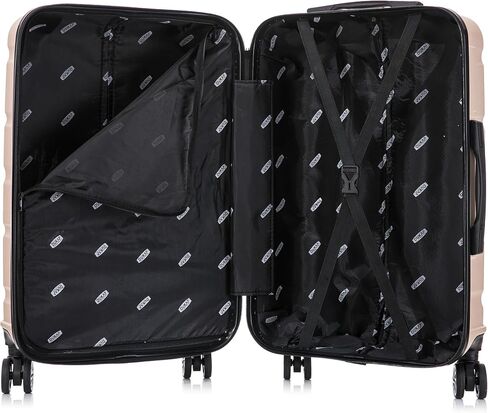 DUKAP SENSE Hardside Luggage with Spinner Wheels | 24 in Durable Lightweight Medium Checked Suitcase for Travel | Zipper Clouser Suit Case with Gel Handles and Trolley | Champagne in Saudi Arabia