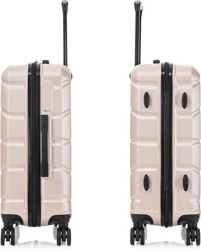 DUKAP SENSE Hardside Luggage with Spinner Wheels | 24 in Durable Lightweight Medium Checked Suitcase for Travel | Zipper Clouser Suit Case with Gel Handles and Trolley | Champagne in Saudi Arabia