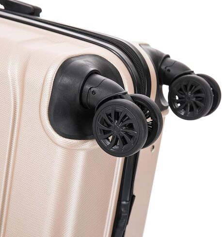 DUKAP SENSE Hardside Luggage with Spinner Wheels | 24 in Durable Lightweight Medium Checked Suitcase for Travel | Zipper Clouser Suit Case with Gel Handles and Trolley | Champagne in Saudi Arabia