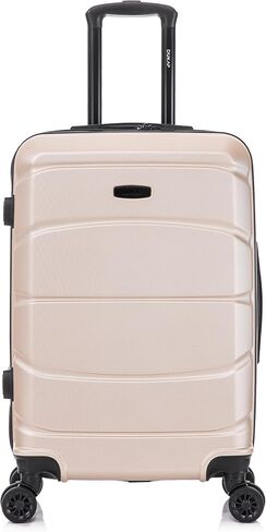 DUKAP SENSE Hardside Luggage with Spinner Wheels | 24 in Durable Lightweight Medium Checked Suitcase for Travel | Zipper Clouser Suit Case with Gel Handles and Trolley | Champagne in Saudi Arabia